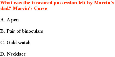 4 A Quiz for YA paranormal book, Marvin's Curse