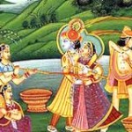 Sri Krishna and Radha Ji playing Holi